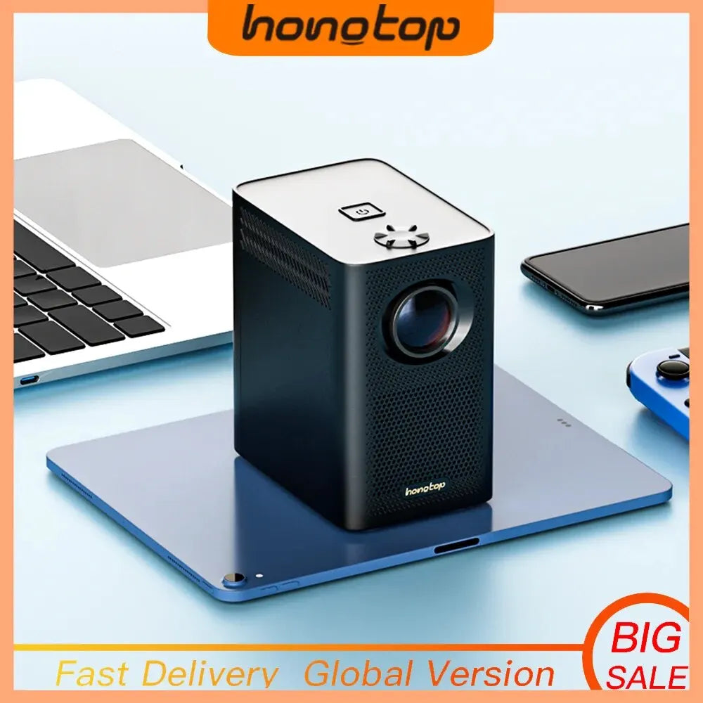 HONGTOP S30MAX Android 4K Portable Projector: WiFi, Bluetooth, Outdoor Pocket Cinema, 9500L, Android 10.0